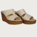 Ombrina Geometric Cutout Wedge Light Grey Sandal andreacarrano 