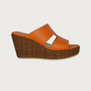Ombrina Geometric Cutout Wedge Orange Sandal andreacarrano 
