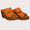 Ombrina Geometric Cutout Wedge Orange Sandal andreacarrano 
