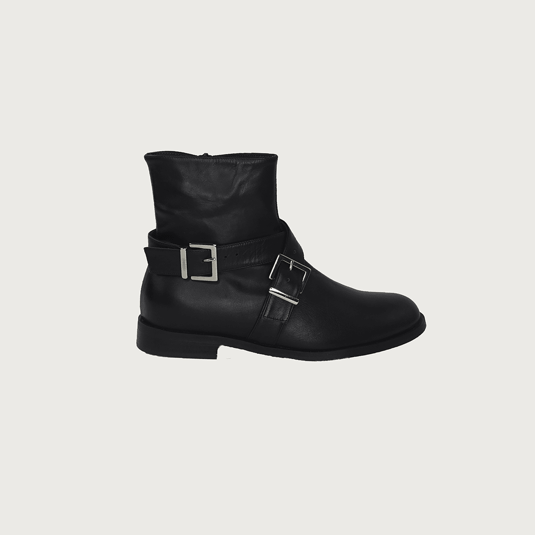 PAOLA BLACK LEATHER boots andreacarrano 