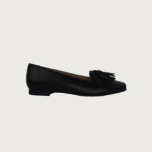 TASSEL BLACK LEATHER Flats andreacarrano 