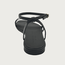 Valentina Carrano Vesta Black Cavaillino Leather VC Sandals Valentina Carrano 