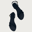 Valentina Carrano Vesta Black Cavaillino Leather VC Sandals Valentina Carrano 