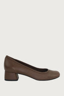 Elena Chocolate Brown Leather Heels andreacarrano 