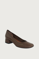 Elena Chocolate Brown Leather Heels andreacarrano 