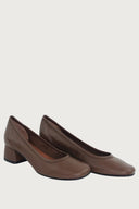 Elena Chocolate Brown Leather Heels andreacarrano 