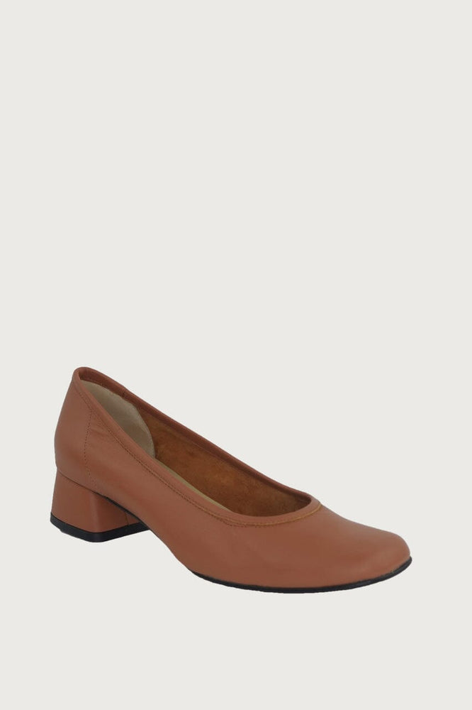 Elena Cognac Leather Heels andreacarrano 