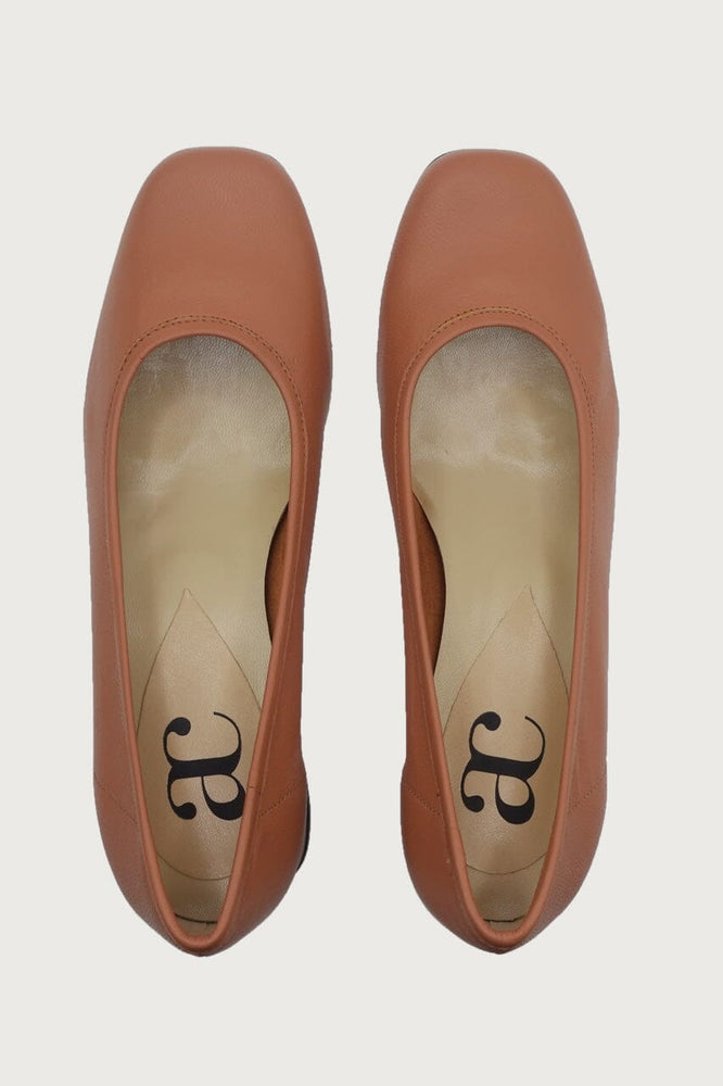 Elena Cognac Leather Heels andreacarrano 