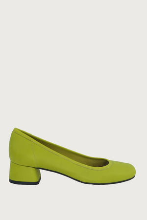 Elena Lime Green Leather Heels andreacarrano 