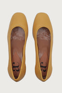 Elena Mustard Leather Heels andreacarrano 