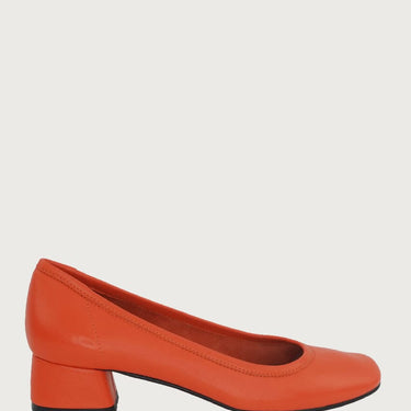 Elena Orange Leather Heels andreacarrano 