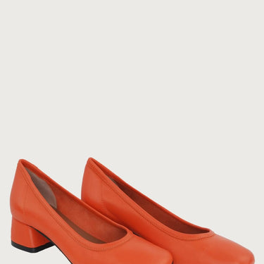 Elena Orange Leather Heels andreacarrano 