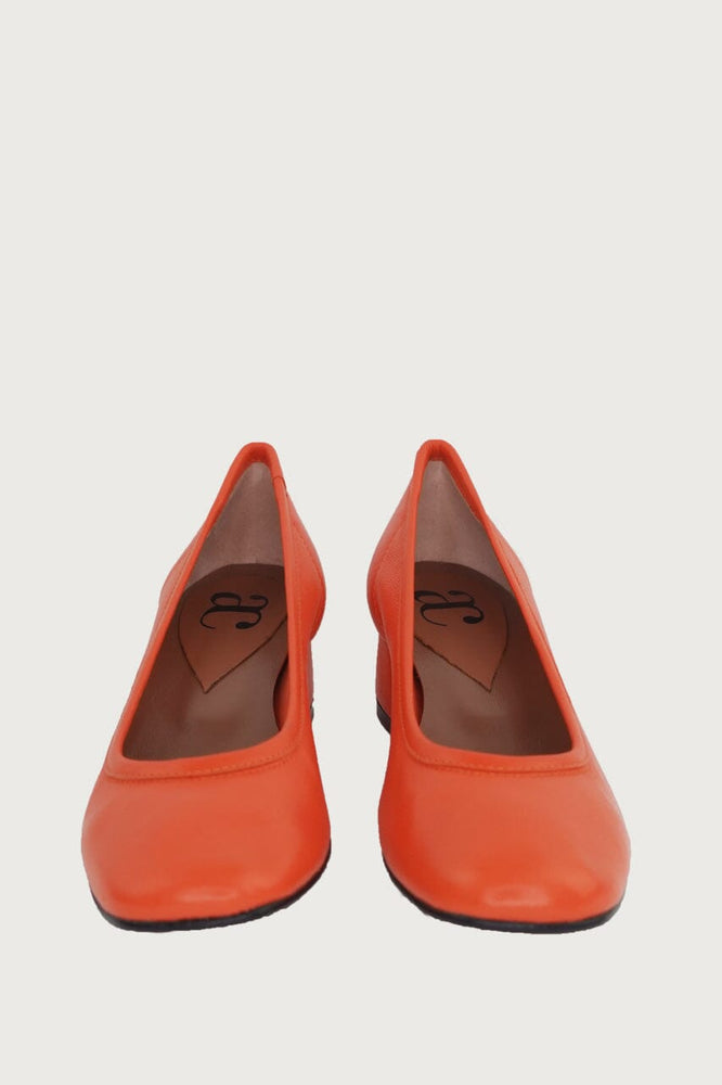 Elena Orange Leather Heels andreacarrano 