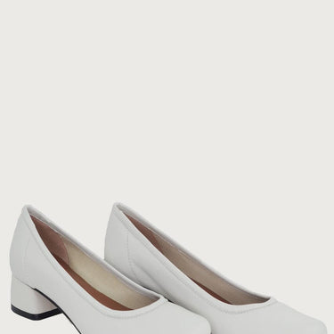 Elena White Leather Heels andreacarrano 