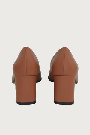Serena Cognac Leather Heels andreacarrano 