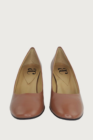 Serena Hazelnut Leather Heels andreacarrano 