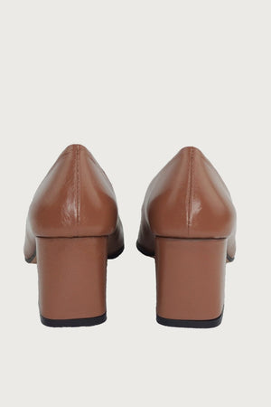 Serena Hazelnut Leather Heels andreacarrano 